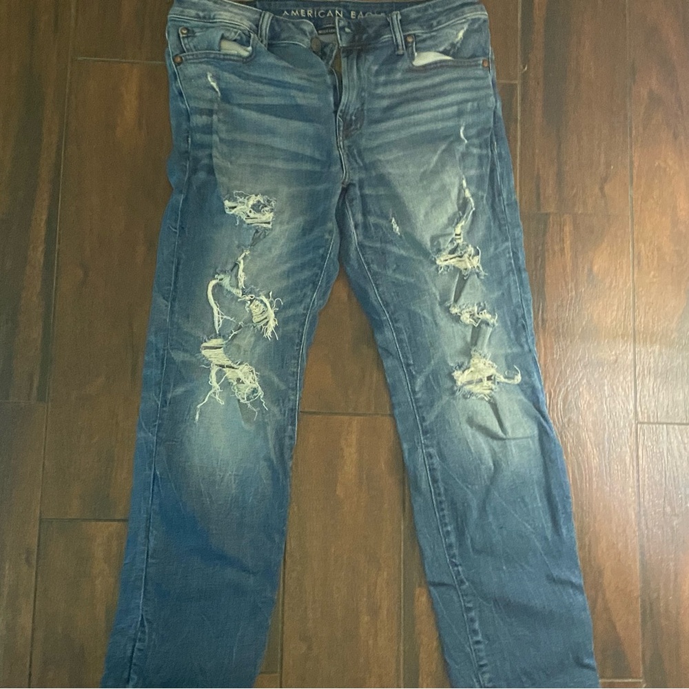 American Eagle Outfitters Men's Distressed Blue Jeans-32X30